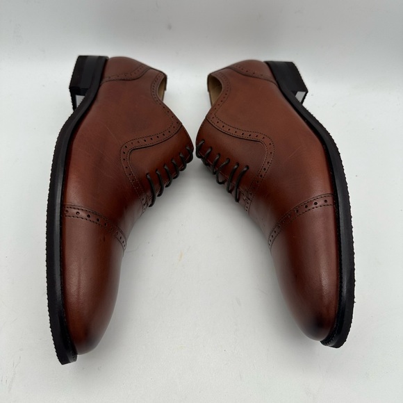 DAPPER SHOES CO. Handcrafted Genuine Leather Men's Cognac Oxford Leather Sz 8 - Picture 6 of 9